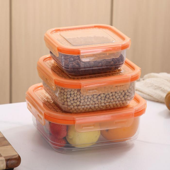 鮮凈無(wú)縫密封保鮮盒(方形3件套600ml+1100ml
