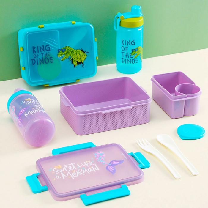 童彩3格飯盒+運動水壺套裝(含內盒1500ml+50